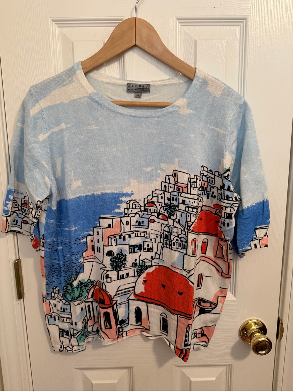 Joseph A Multi Color Santorini Light Weight Short Sleeve Sweater  Size S - Picture 4 of 12